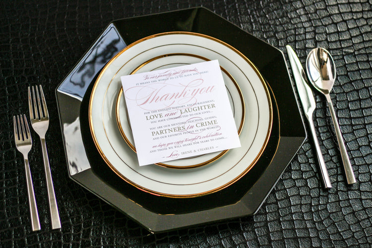 Thank You Rhea Sign CLASSIC ROMANCE - RECEPTION THANK YOU SIGNS – Julie Hanan Design