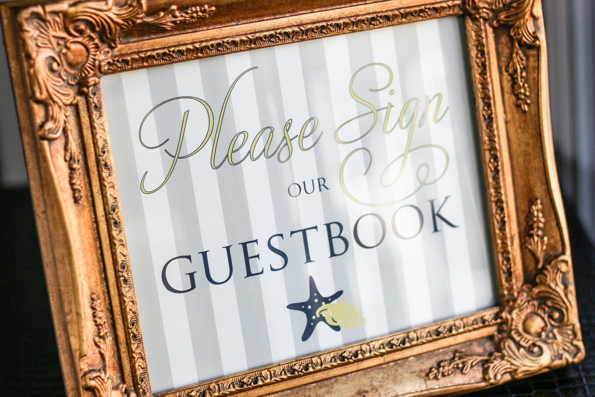 STARFISH AND SHELL - GUESTBOOK SIGN – Julie Hanan Design